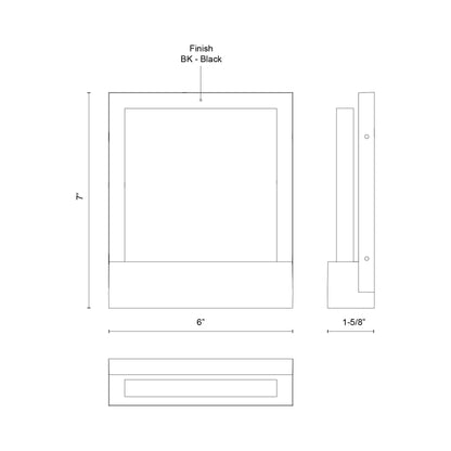 Guide Outdoor LED Wall Light - line drawing.