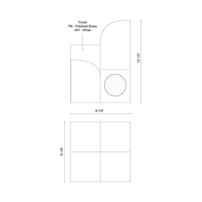 Gypsum LED Table Lamp - line drawing.