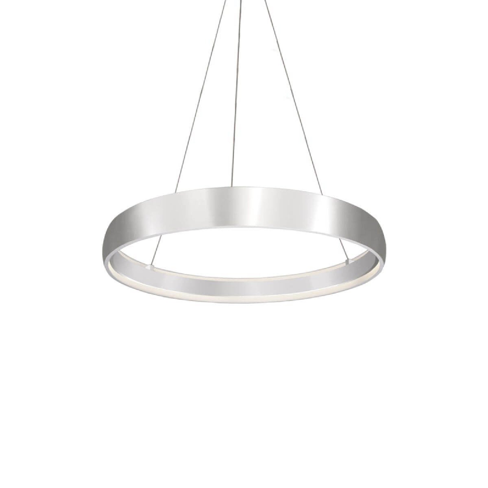 Halo LED Pendant Light in Brushed Silver (Medium).