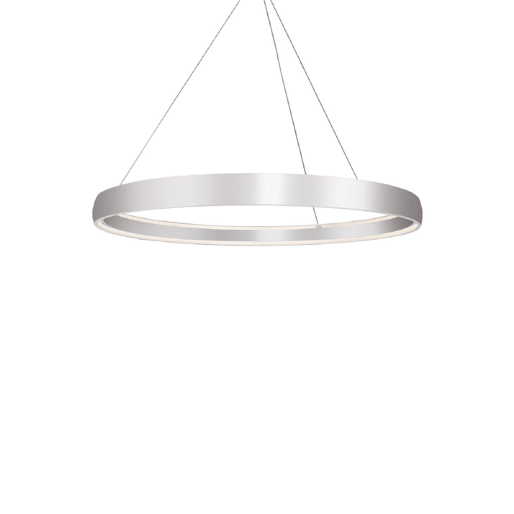 Halo LED Pendant Light in Brushed Silver (Large).
