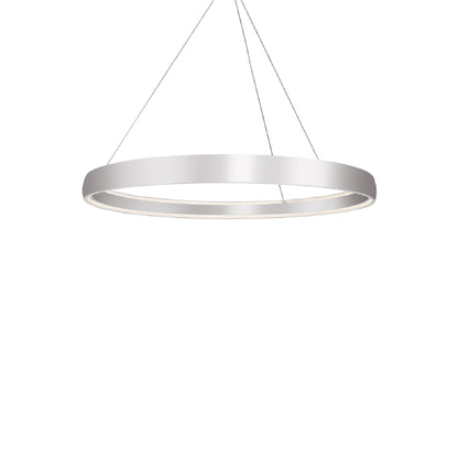 Halo LED Pendant Light in Brushed Silver (Large).