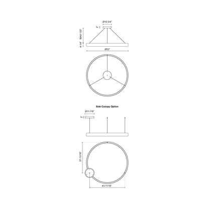 Halo LED Pendant Light - line drawing.