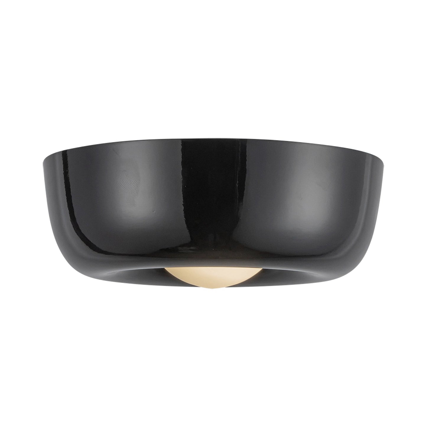Hayden LED Flush Mount Ceiling Light in Glossy Black.