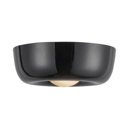 Hayden LED Flush Mount Ceiling Light in Glossy Black.