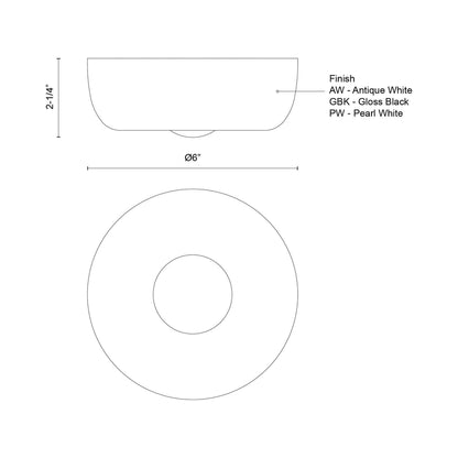 Hayden LED Flush Mount Ceiling Light - line drawing.