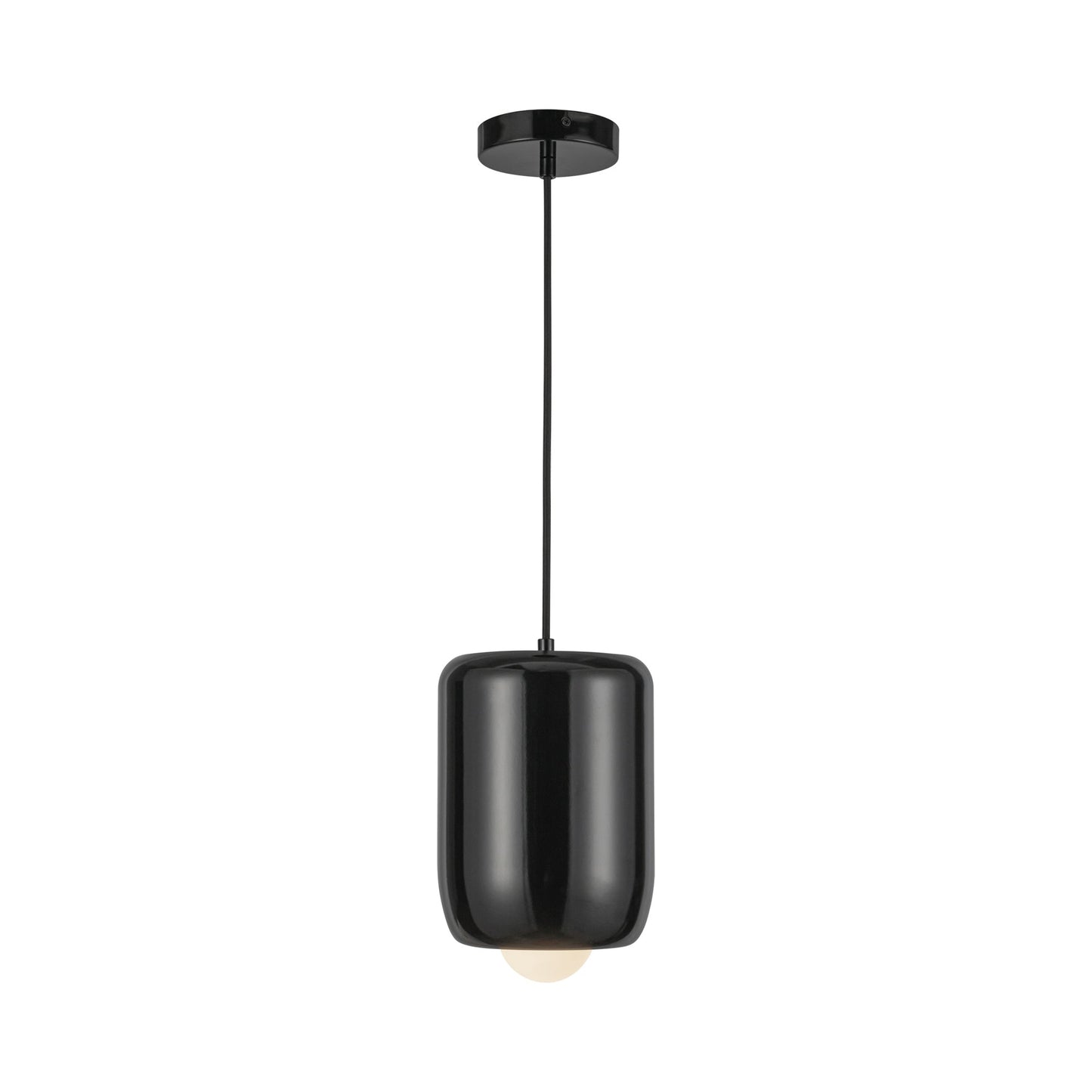 Hayden LED Pendant Light in Glossy Black.