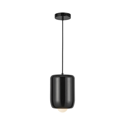 Hayden LED Pendant Light in Glossy Black.