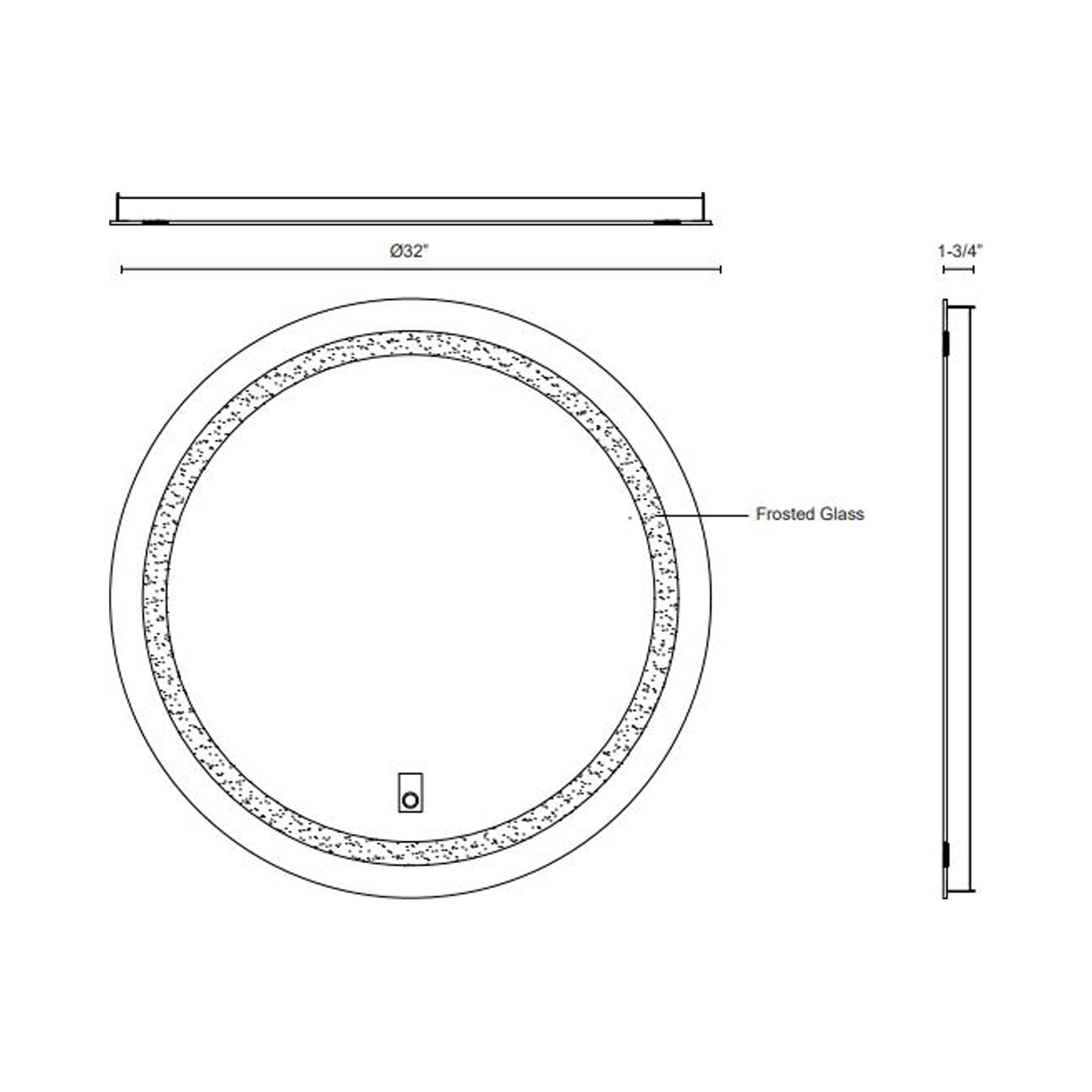 Hillmont LED Vanity Mirror - line drawing.