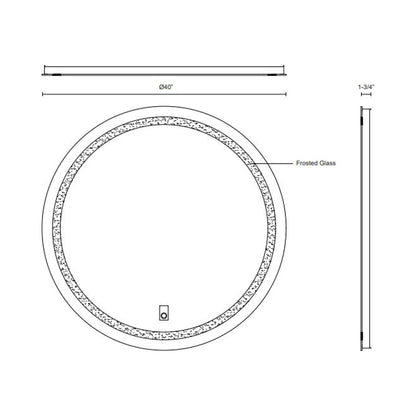 Hillmont LED Vanity Mirror - line drawing.