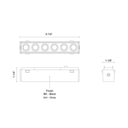 Holo LED Track Light - line drawing.