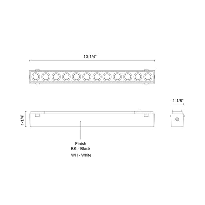 Holo LED Track Light - line drawing.