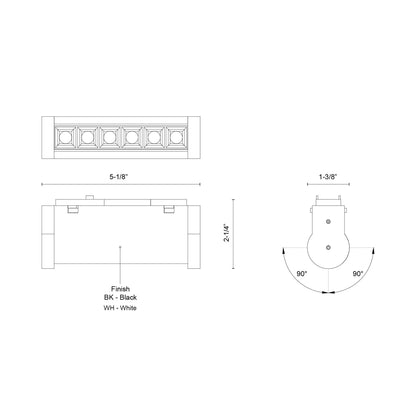 Holo Shift LED Track Light - line drawing.