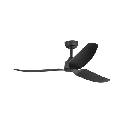Hugo Outdoor Ceiling Fan in Matte Black (52-Inch/Light Kit Not Included).