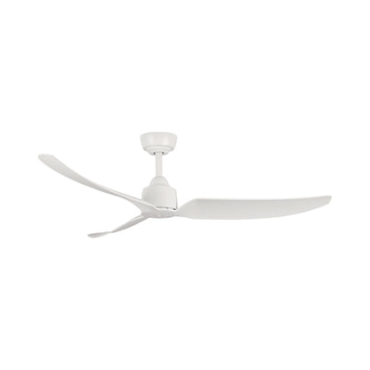 Hugo Outdoor Ceiling Fan in Matte White (52-Inch/Light Kit Not Included).
