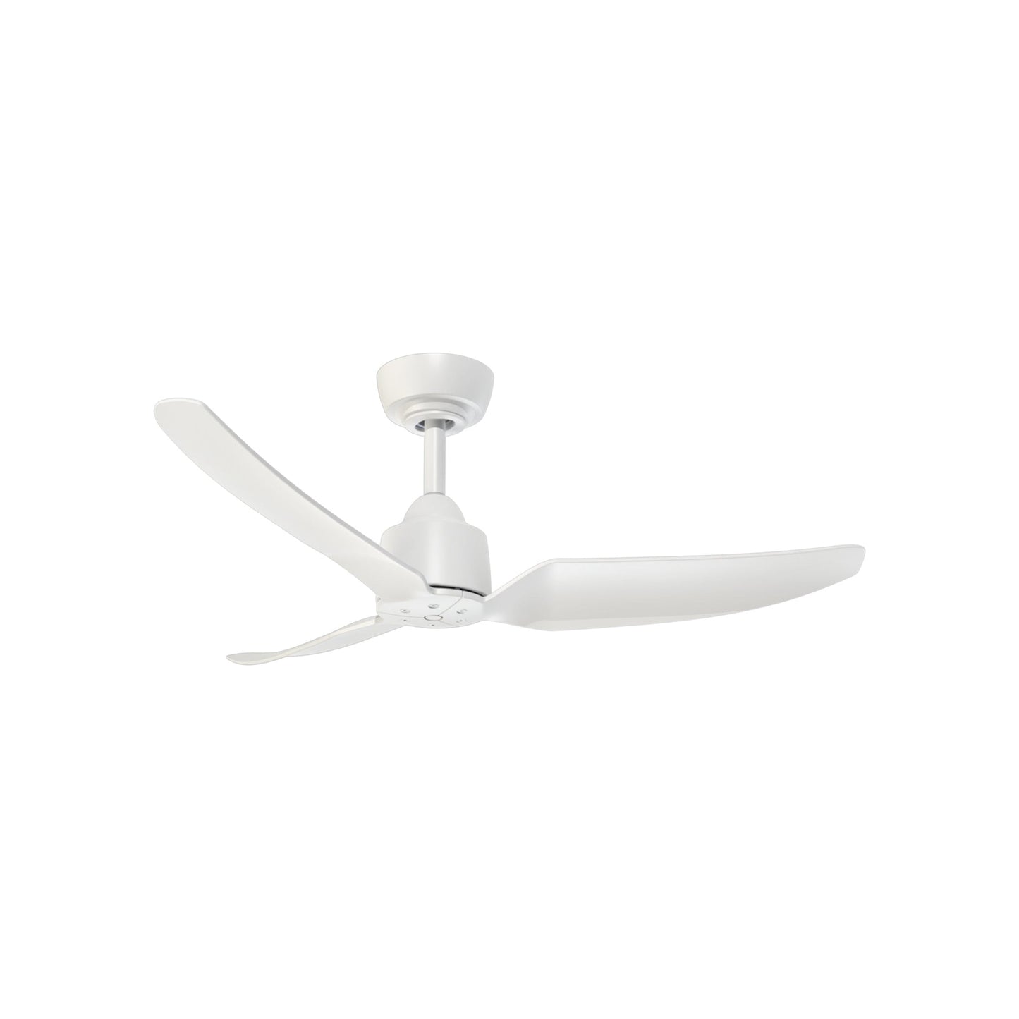 Hugo Outdoor Ceiling Fan in Matte White (42-Inch/Light Kit Not Included).