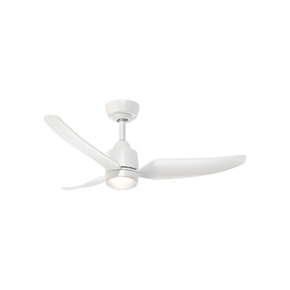 Hugo Outdoor Ceiling Fan in Matte White (42-Inch/Light Kit Included).
