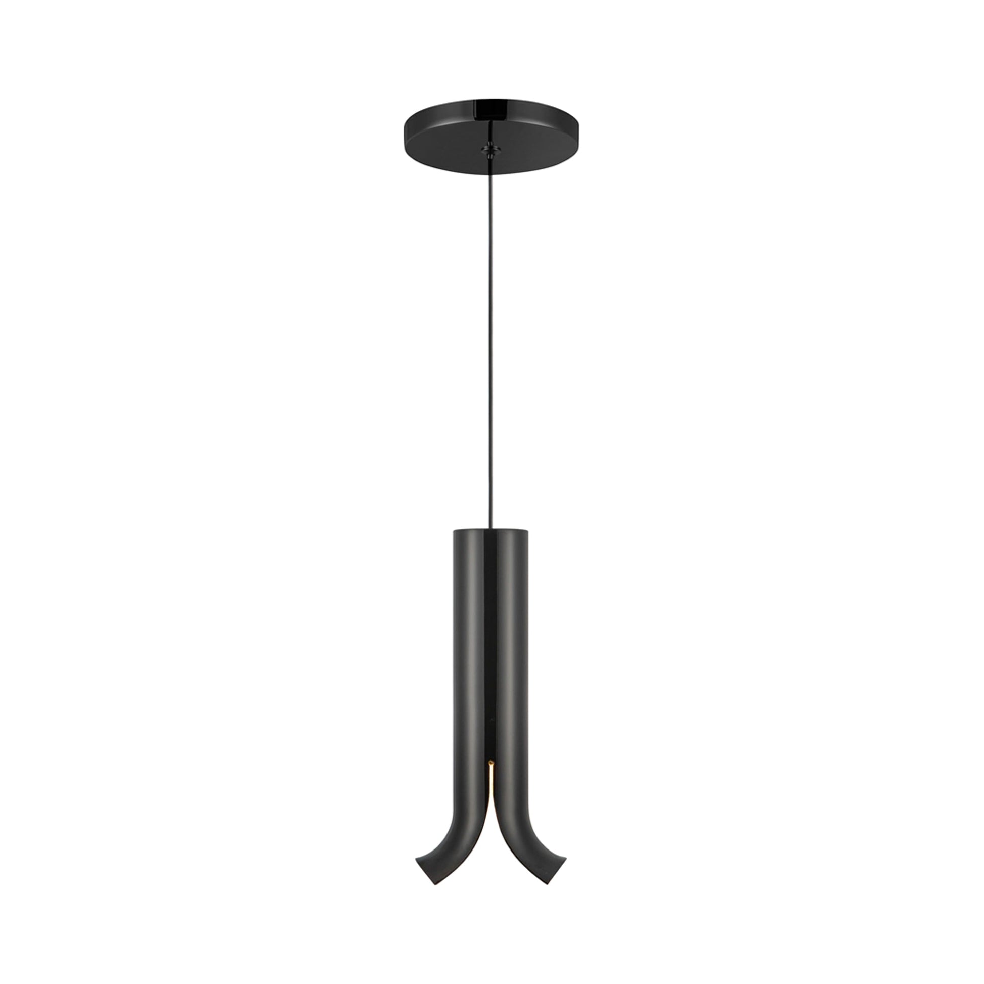 Husk LED Pendant Light in Glossy Black.
