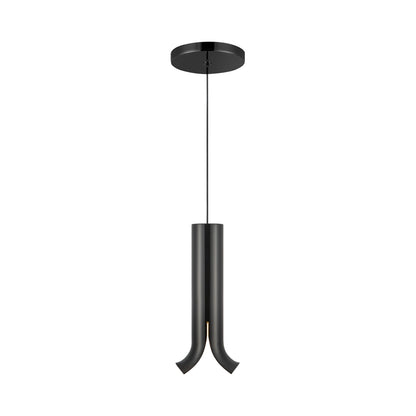 Husk LED Pendant Light in Glossy Black.