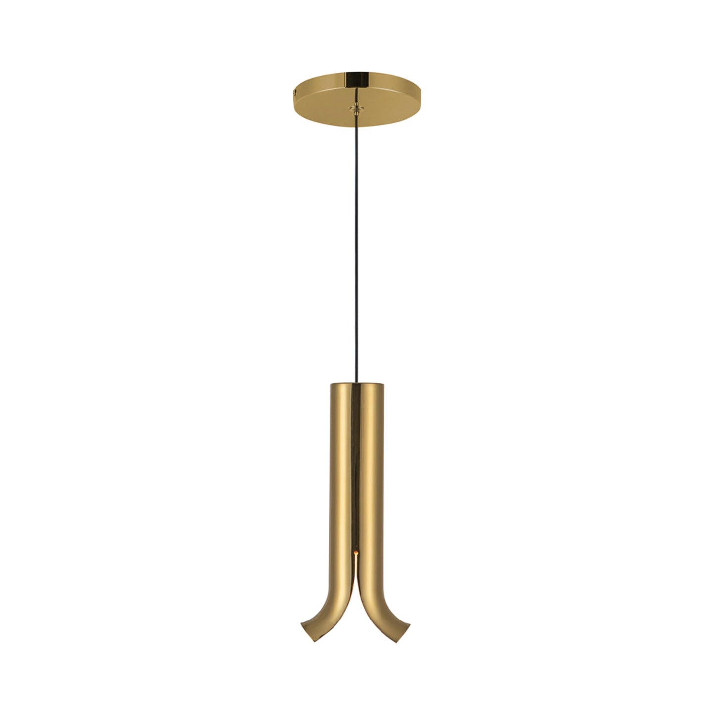 Husk LED Pendant Light in Metallic Brass.