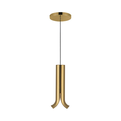Husk LED Pendant Light in Metallic Brass.