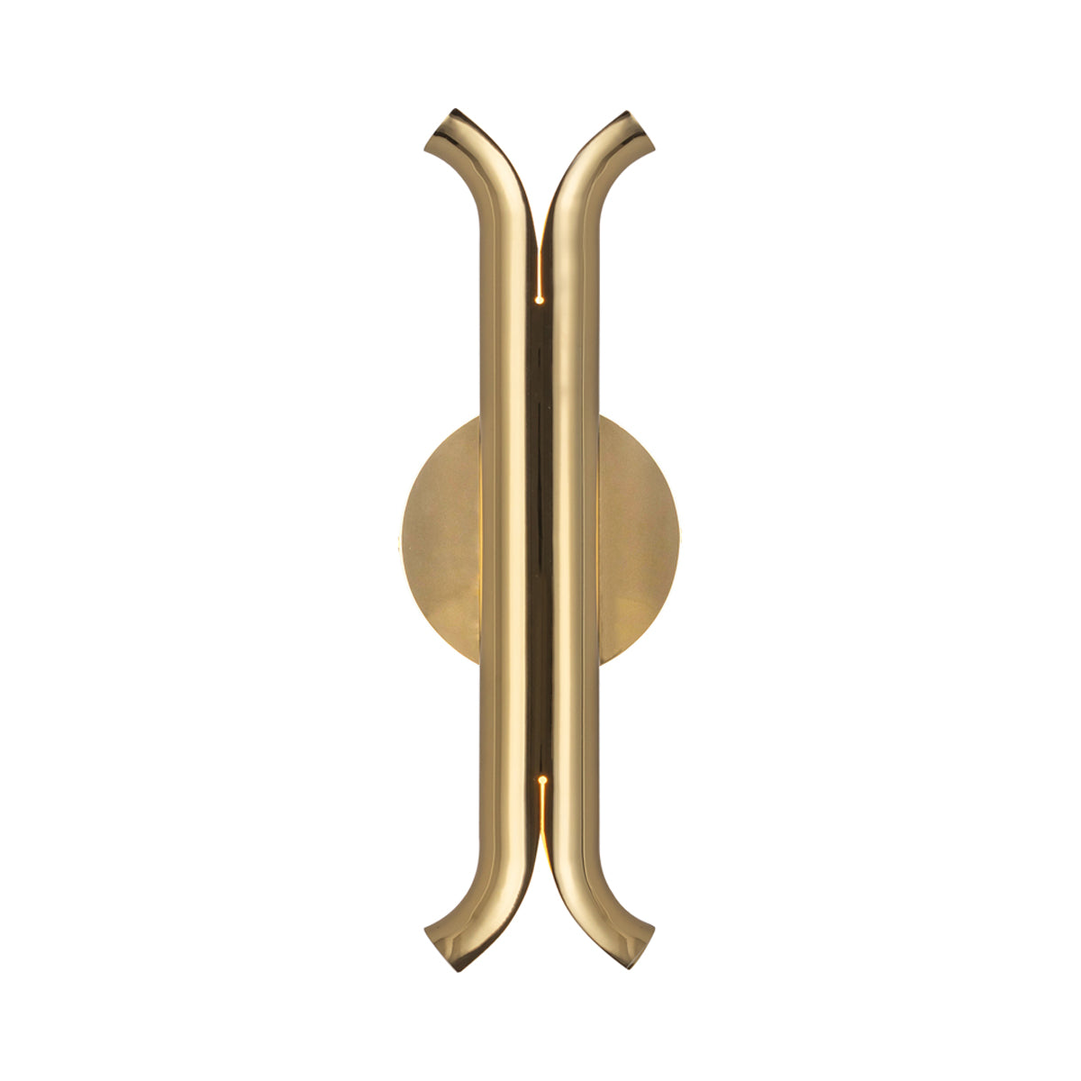 Husk LED Wall Light in Metallic Brass.