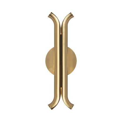 Husk LED Wall Light in Metallic Brass.