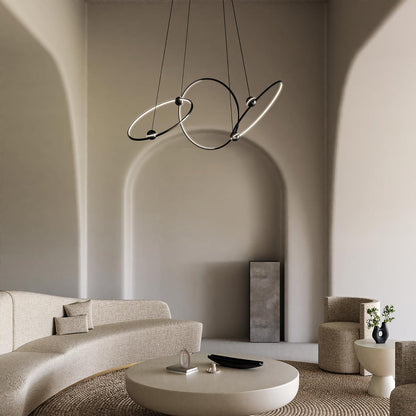 Isho LED Chandelier in living room.