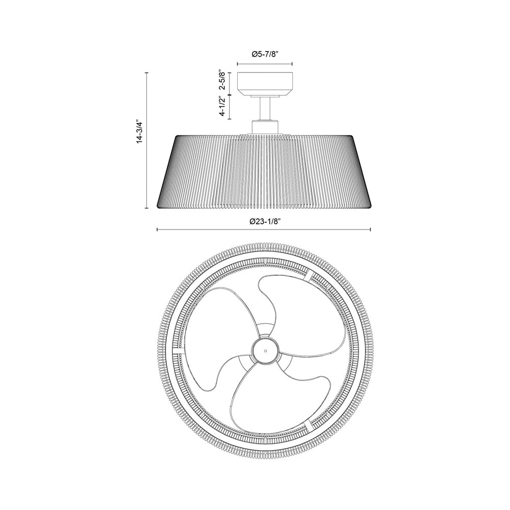 Isla LED Ceiling Fan - line drawing.