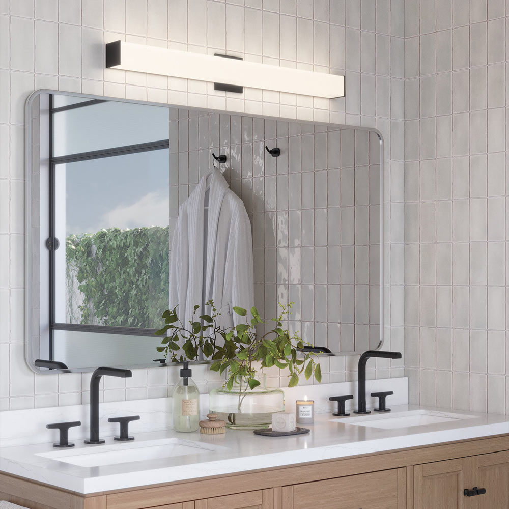 Jane LED Bath Vanity Light in bathroom.