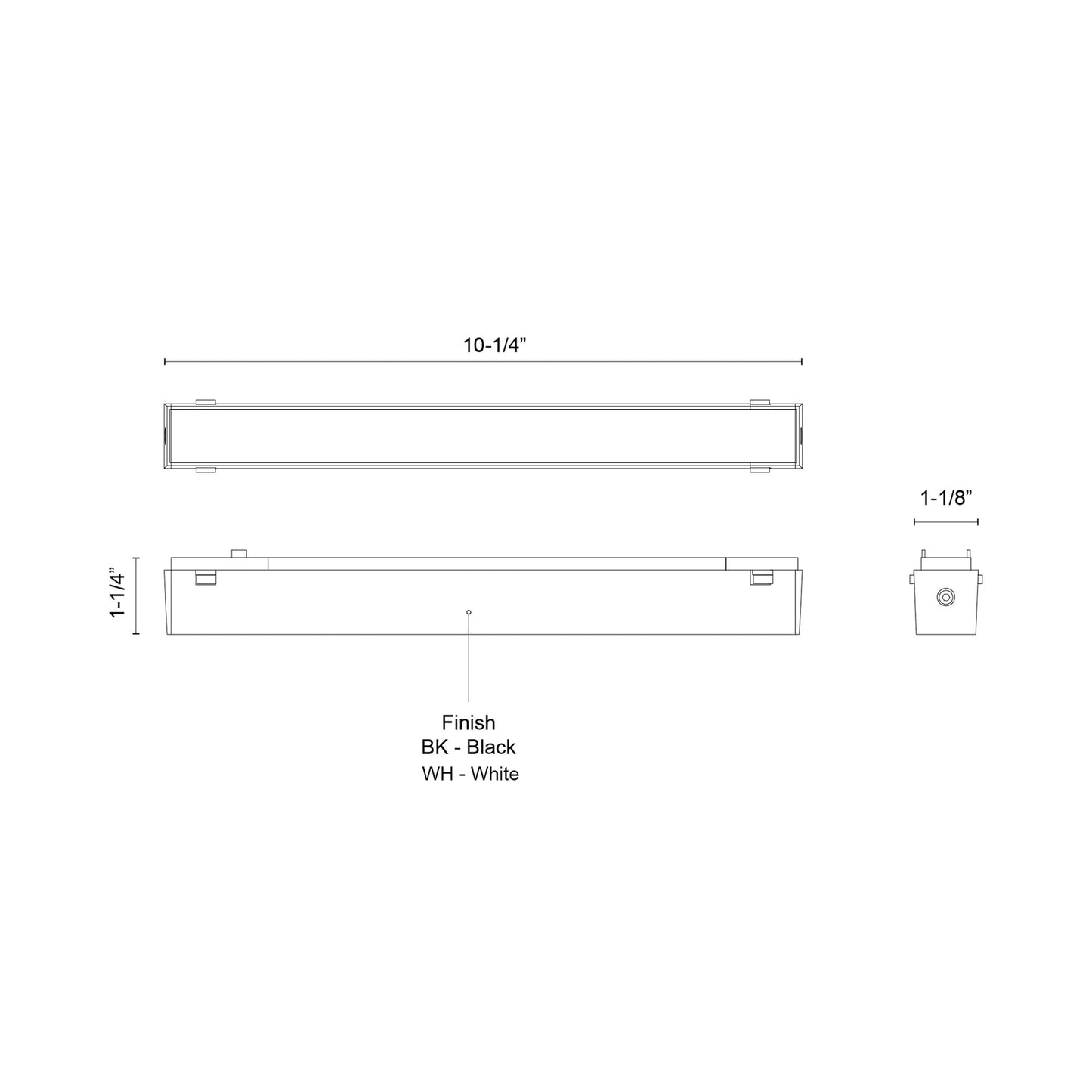 Jaren LED Track Light - line drawing.
