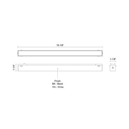 Jaren LED Track Light - line drawing.