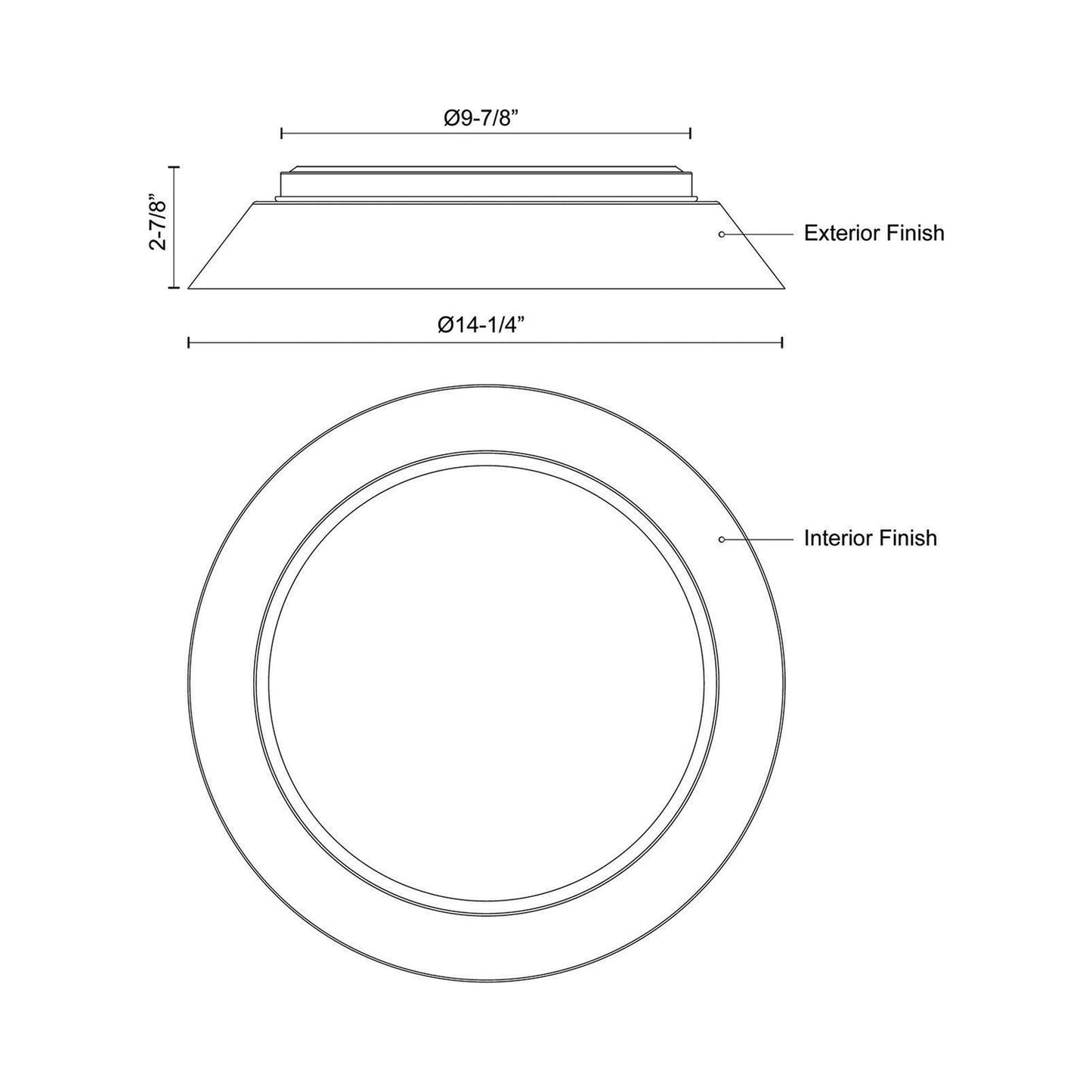 Jasper LED Flush Mount Ceiling Light - line drawing.