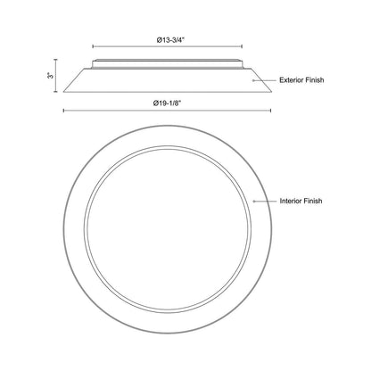 Jasper LED Flush Mount Ceiling Light - line drawing.