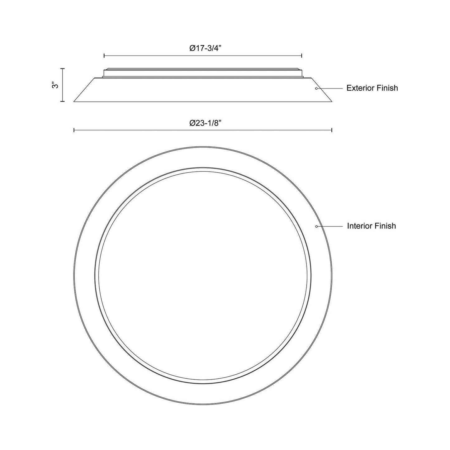 Jasper LED Flush Mount Ceiling Light - line drawing.