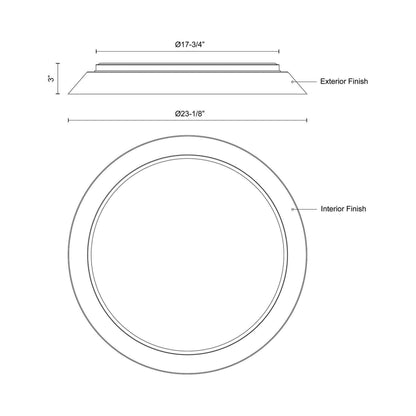 Jasper LED Flush Mount Ceiling Light - line drawing.