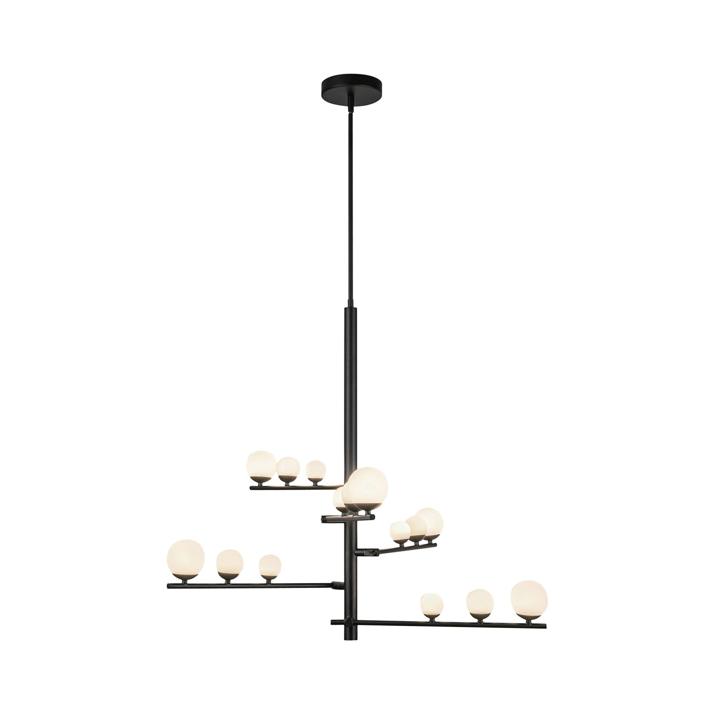 Juniper LED Chandelier in Black (15-Light).