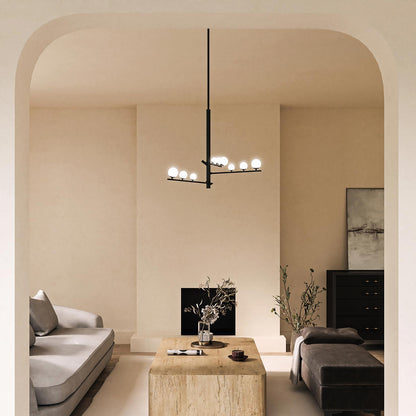 Juniper LED Chandelier in living room.