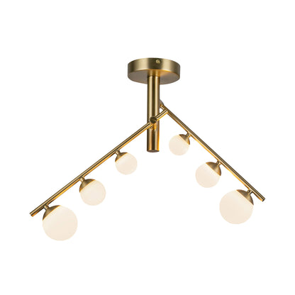 Juniper LED Semi-Flush Mount Ceiling Light in Brushed Gold.