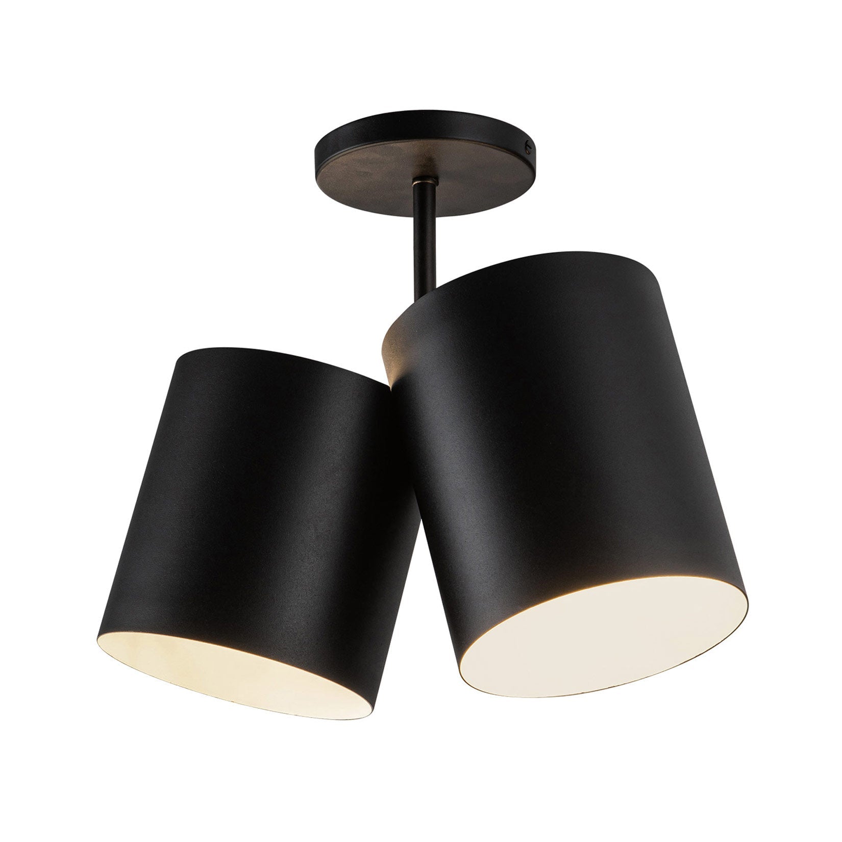 Keiko Semi-Flush Mount Ceiling Light in Black.