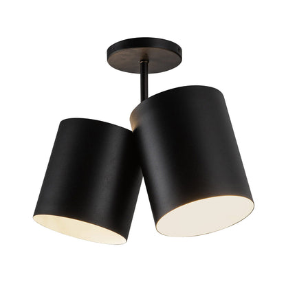 Keiko Semi-Flush Mount Ceiling Light in Black.