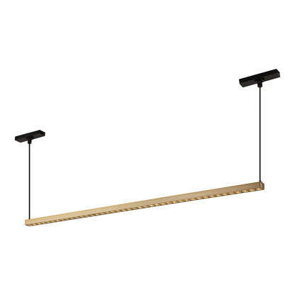 Kyan Trilo Track Linear LED Pendant Light in Brushed Gold (33.13-Inch).