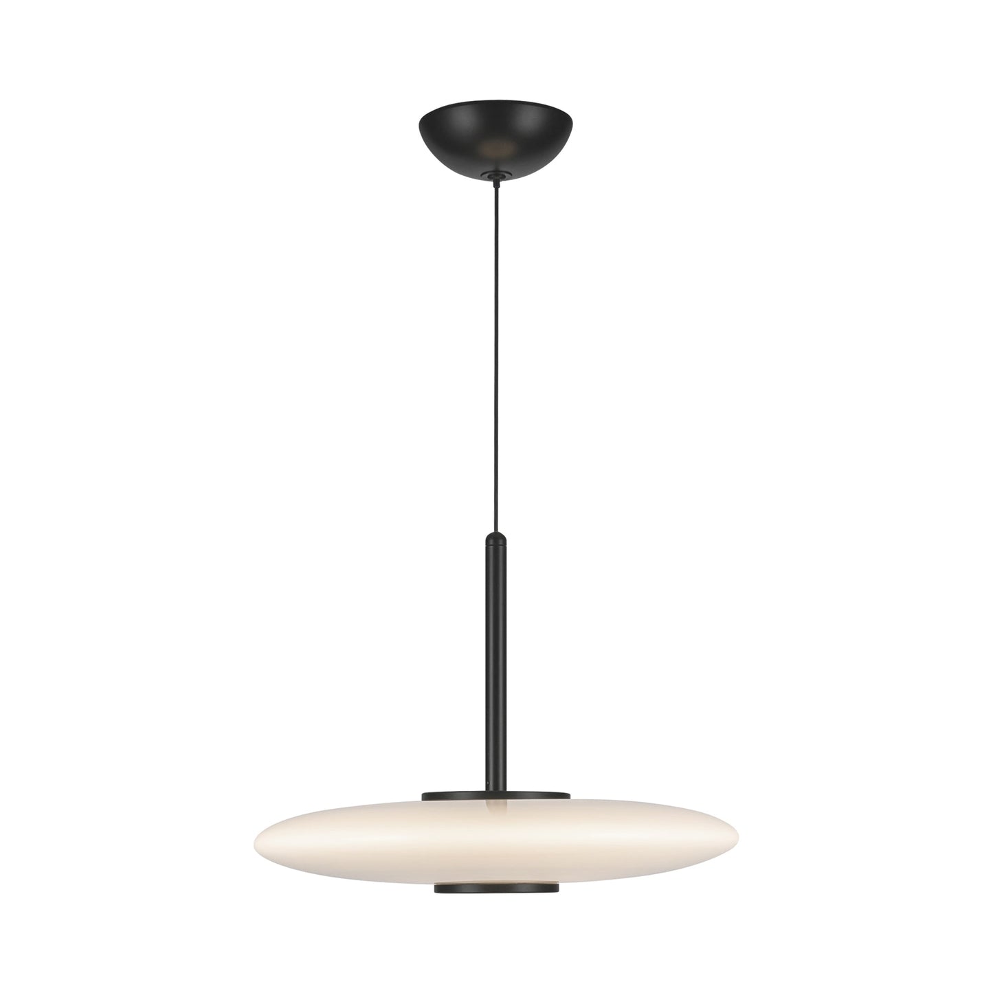 Kyoto LED Pendant Light in Black/Glossy Opal.