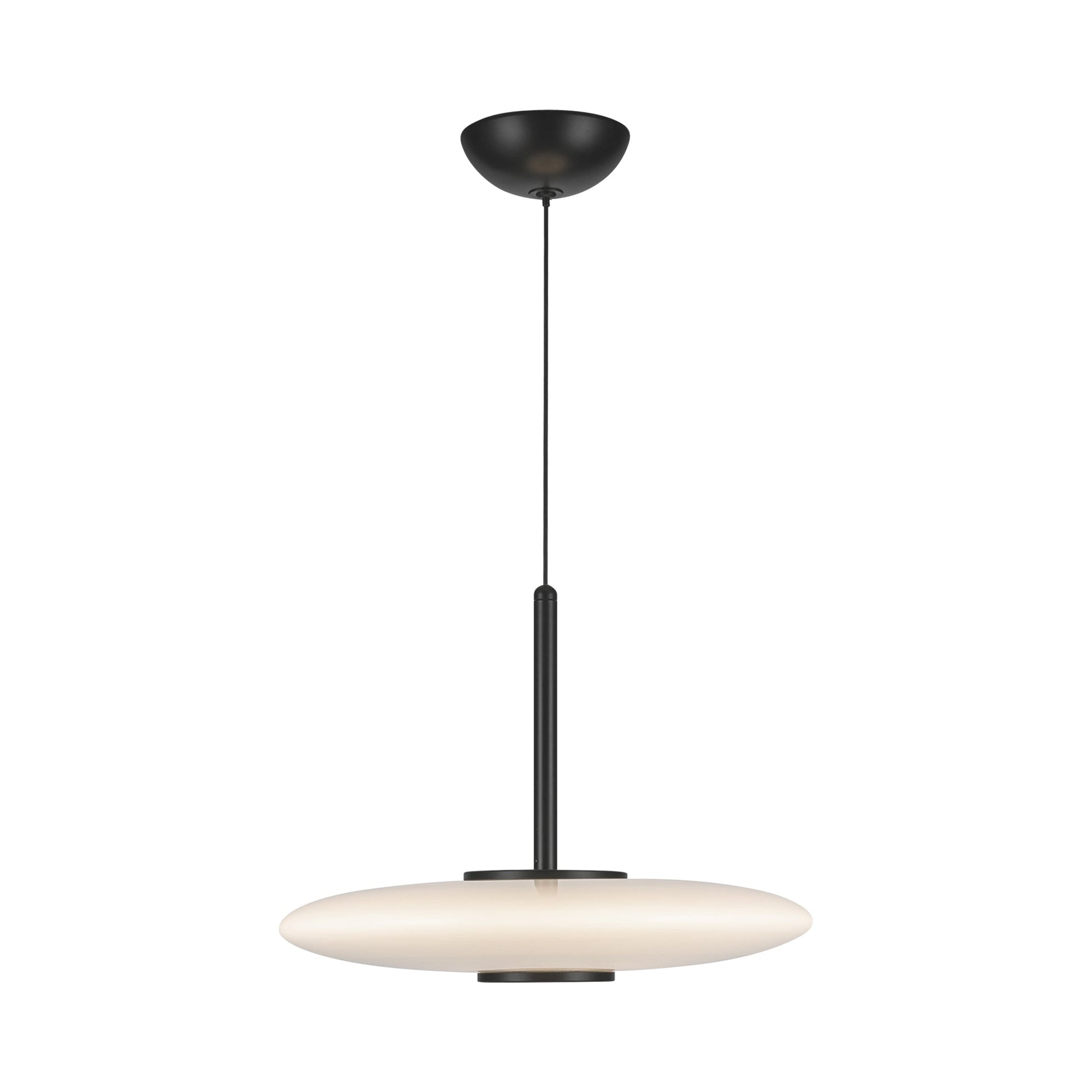 Kyoto LED Pendant Light in Black/Glossy Opal.