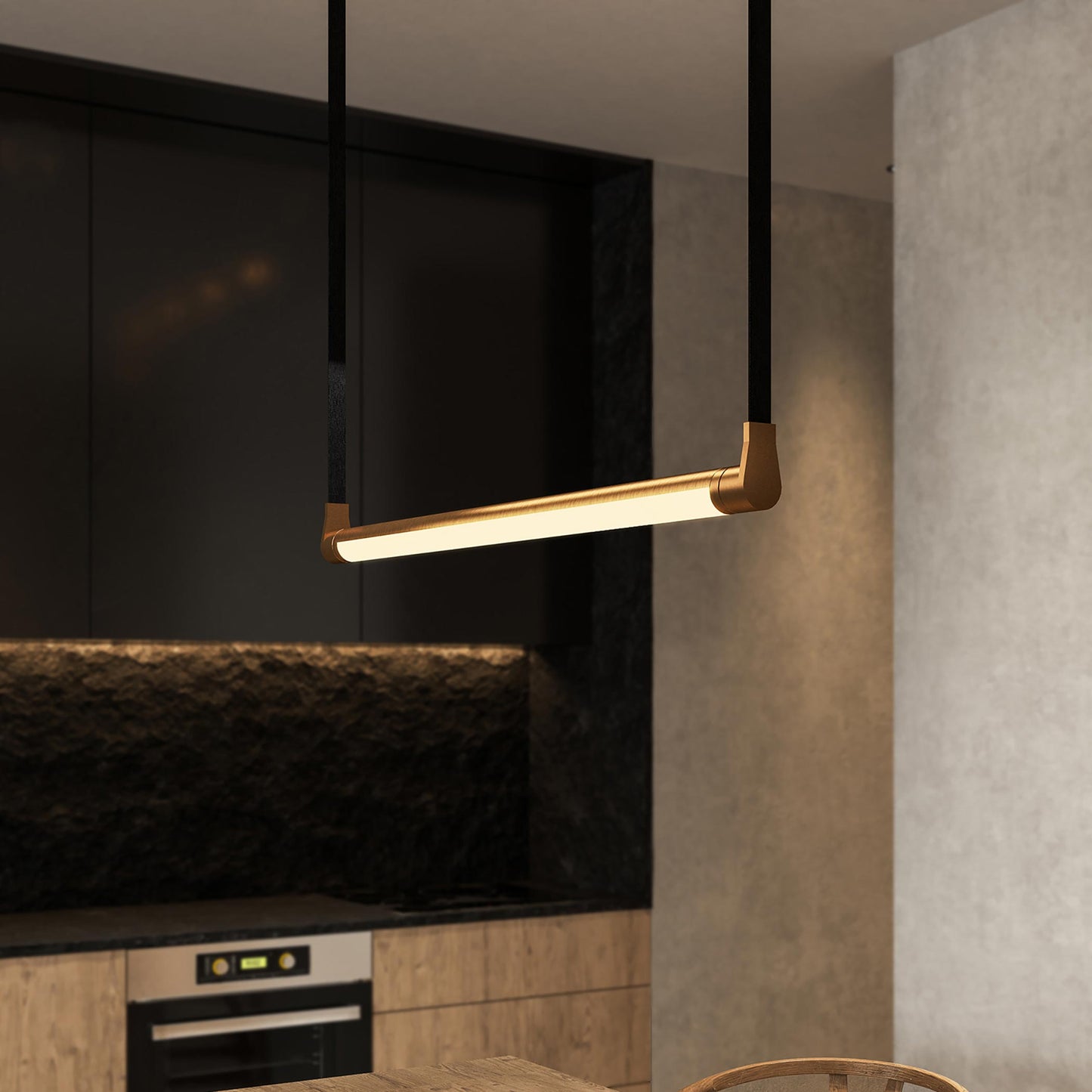 Laurence LED Linear Pendant Light in kitchen.
