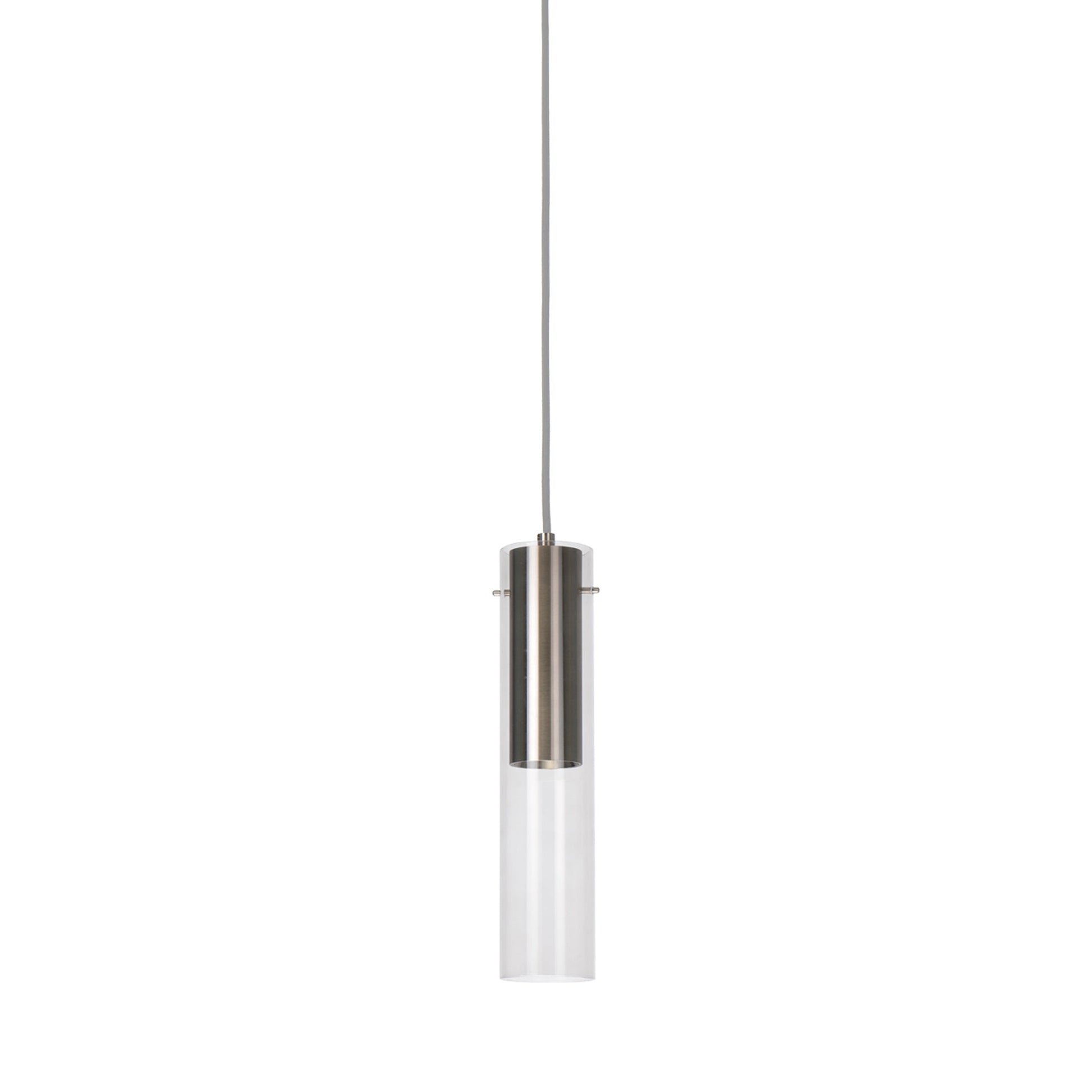 Lena LED Pendant Light in Brushed Nickel.