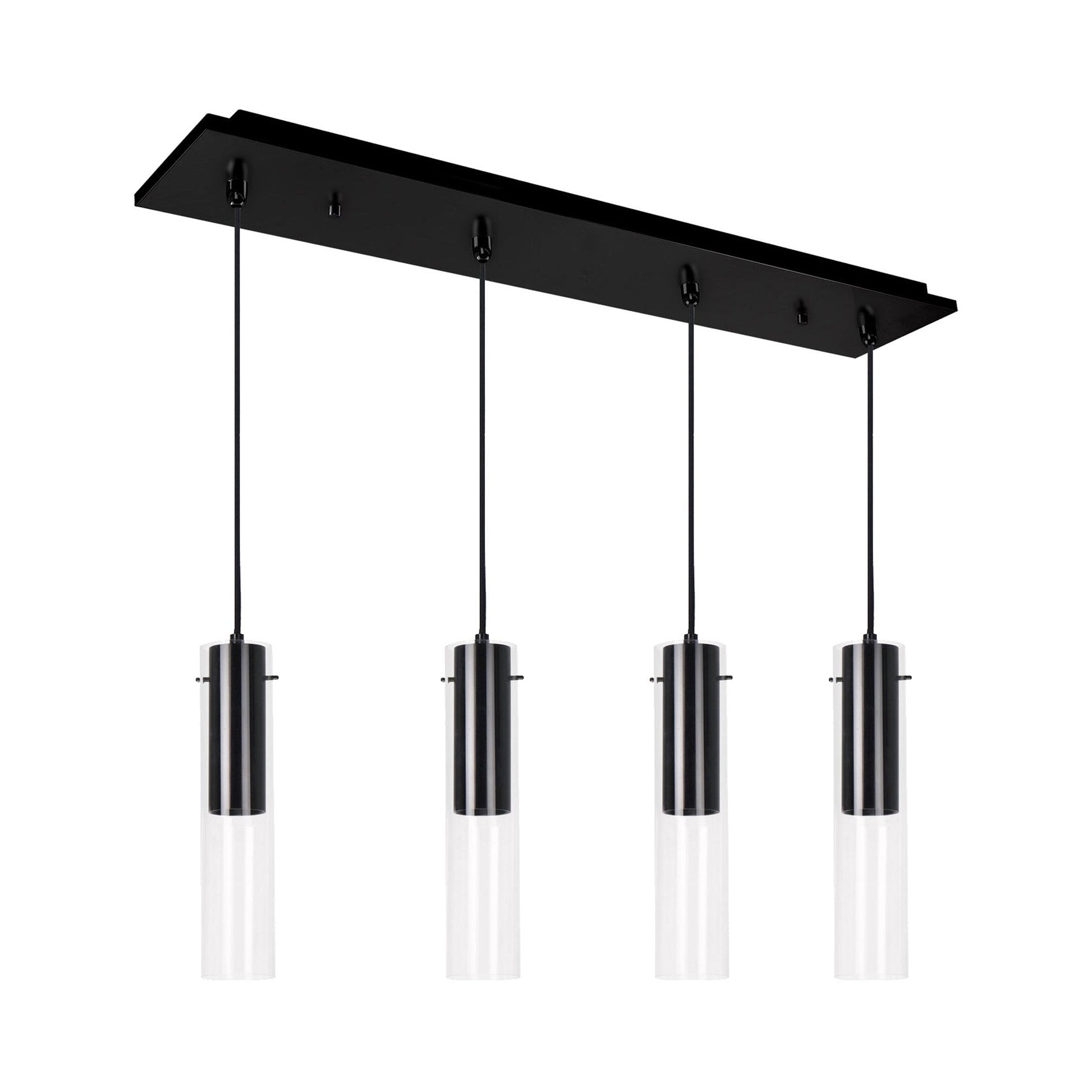 Lena Multi Light LED Pendant Light in Black (4-Light).