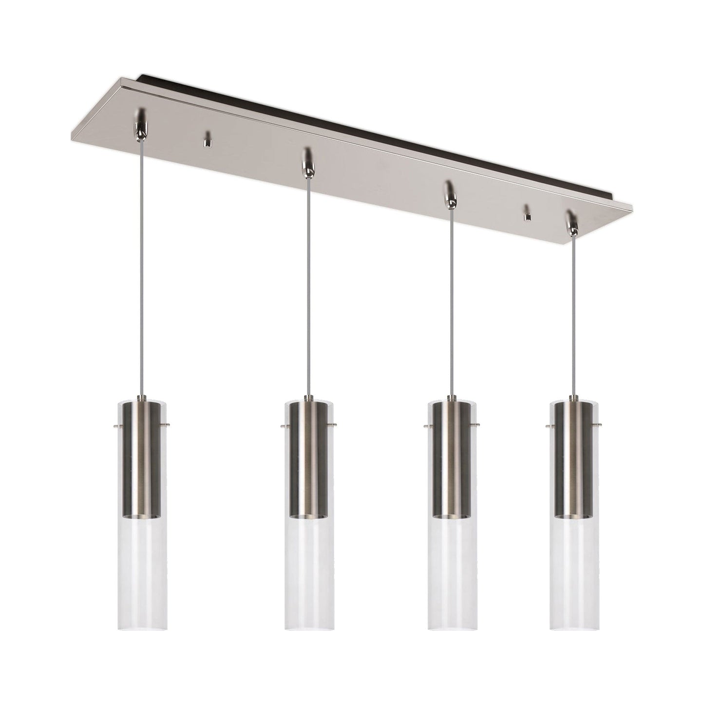 Lena Multi Light LED Pendant Light in Brushed Nickel (4-Light).