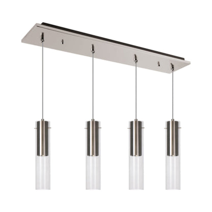 Lena Multi Light LED Pendant Light in Brushed Nickel (4-Light).