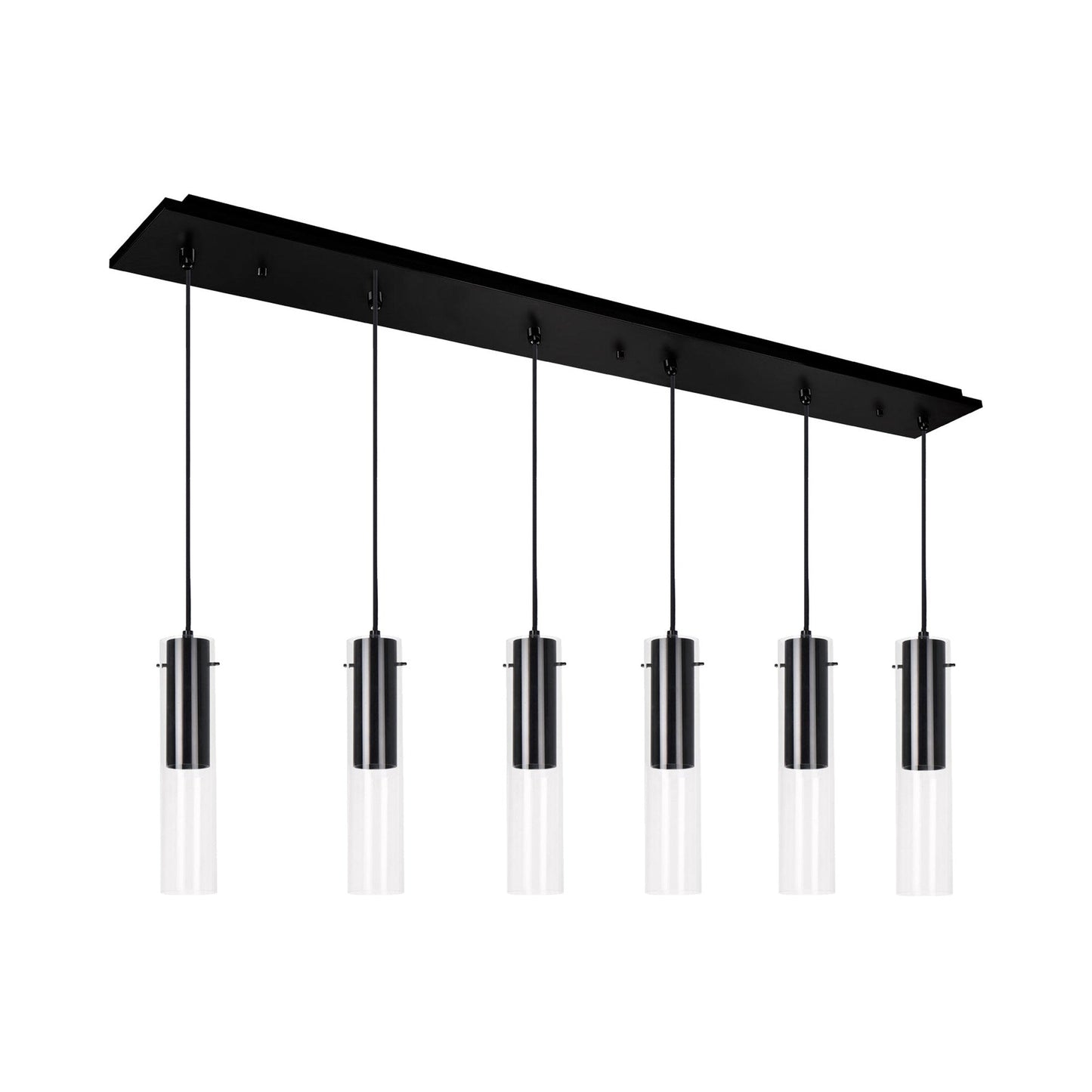 Lena Multi Light LED Pendant Light in Black (6-Light).