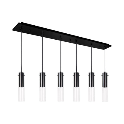 Lena Multi Light LED Pendant Light in Black (6-Light).